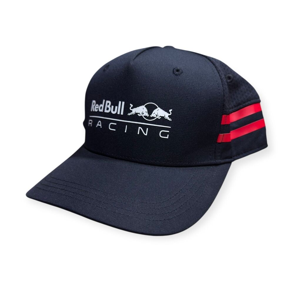 Red Bull‎ Racing Hat Formula 1 Injection Cap Navy Blue Red Strips One Size Rare